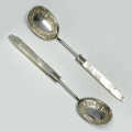 Hallmarked Silver Boxed Preserve Spoons Sheffield 1902