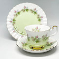 Royal Albert Tea Trio Moss Rose With Green and White Bands