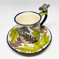 Ardmore Hand Painted Zebra Cup and Saucer Vusie