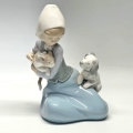 Lladro Girl With Cat and Dog 5032