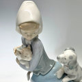 Lladro Girl With Cat and Dog 5032