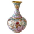 Cloisonn Peony  Japanese Floral Vase 20th