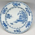 Chinese 18th Century Qianlong Willow Pattern Set Of 6 Plates 1775