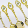 Eetrite 24ct Gold Plated Tea Spoons Royal Albert Moonlight Rose