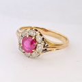 18ct Gold Central Ruby and Diamond Ring