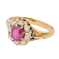 18ct Gold Central Ruby and Diamond Ring