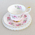 Royal Albert Tea Trio Moss Rose With Pink and White Bands
