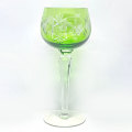 Bohemian Crystal Green Wine Glass