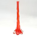 Murano Orange Swirl Glass Bud Vase