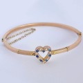 9ct Rose Gold Bangle Sapphire and Seed Pearl Bangle