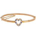 9ct Rose Gold Bangle Sapphire and Seed Pearl Bangle