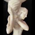 Art Nouveau Marble and Alabaster Maiden Lamp C1910