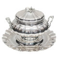 German Silver Soup Toureen With Fish Finial