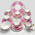 Royal Standard Pink Floral Banded 21 Piece Tea Set