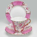 Royal Standard Pink Floral Banded 21 Piece Tea Set