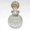 Silver  Cut Glass Perfume Bottle London 1917 William Comyns
