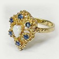 14CT Gold Sapphire and Opal Ring