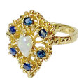 14CT Gold Sapphire and Opal Ring