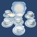 Art Deco Shelley Blue Swirls Pattern Tea Set