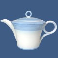 Art Deco Shelley Blue Swirls Pattern Tea Pot