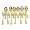 Eetrite 24ct Gold Plated Royal Albert Kings Pattern Tea and Cake Fork Set