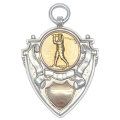 Hallmarked Silver Fob Chain Badge Golfing