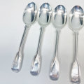 Antique Silver Victorian Fiddle and Thread Service Dessert Spoons 1865