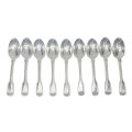 Antique Silver Victorian Fiddle and Thread Service Dessert Spoons 1865
