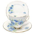 Colclough Blue Flower 8788 Tea Trio C1955