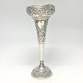 Indian Silver Trumpet Bud Vase 20th