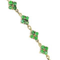 14Ct Gold Bracelet Set With 44 Claw Set Emeralds