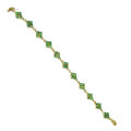 14Ct Gold Bracelet Set With 44 Claw Set Emeralds