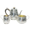 Hallmarked Silver Bachelor Tea Set  London 1884