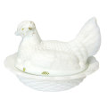 White Indiana Glass Milk Glass Hen On Nest C1940