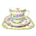 Old Royal Sampson Smith Floral Tea Trio C1950