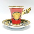 Rosenthal Versace Red Medusa Tea Cup and Saucer