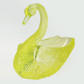 Swan Flower Holder Moulded Yellow Opalescent Glass C1885