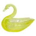 Swan Flower Holder Moulded Yellow Opalescent Glass C1885
