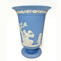 Wedgwood Light Blue Jasperware Cupid Vase