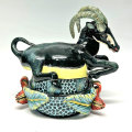 Ardmore Hand Painted Sable Antelope Bowl and Cover  2009
