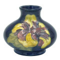 Moorcroft Hibiscus Vase On Blue Ground