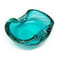 Murano Glass Turquoise Air Bubble Ashtray