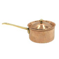Copper Medium Lidded Pot Brass Handle