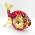 Murano Red And Gold Years Large Fish