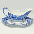 Copeland Spode Blue Italian Large Sauce Boat On Stand