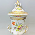 Dresden Hand Painted Covered Urn C1883