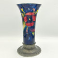 Liberty and Co Tudric Moorcroft Pansy Trumpet Vase C1920
