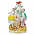 Victorian Staffordshire Flat Back Spill Vase Figures By Fountain C1850