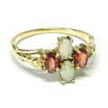 Victorian Garnet and Opal 9 Carat Gold Ring