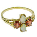 Victorian Garnet and Opal 9 Carat Gold Ring